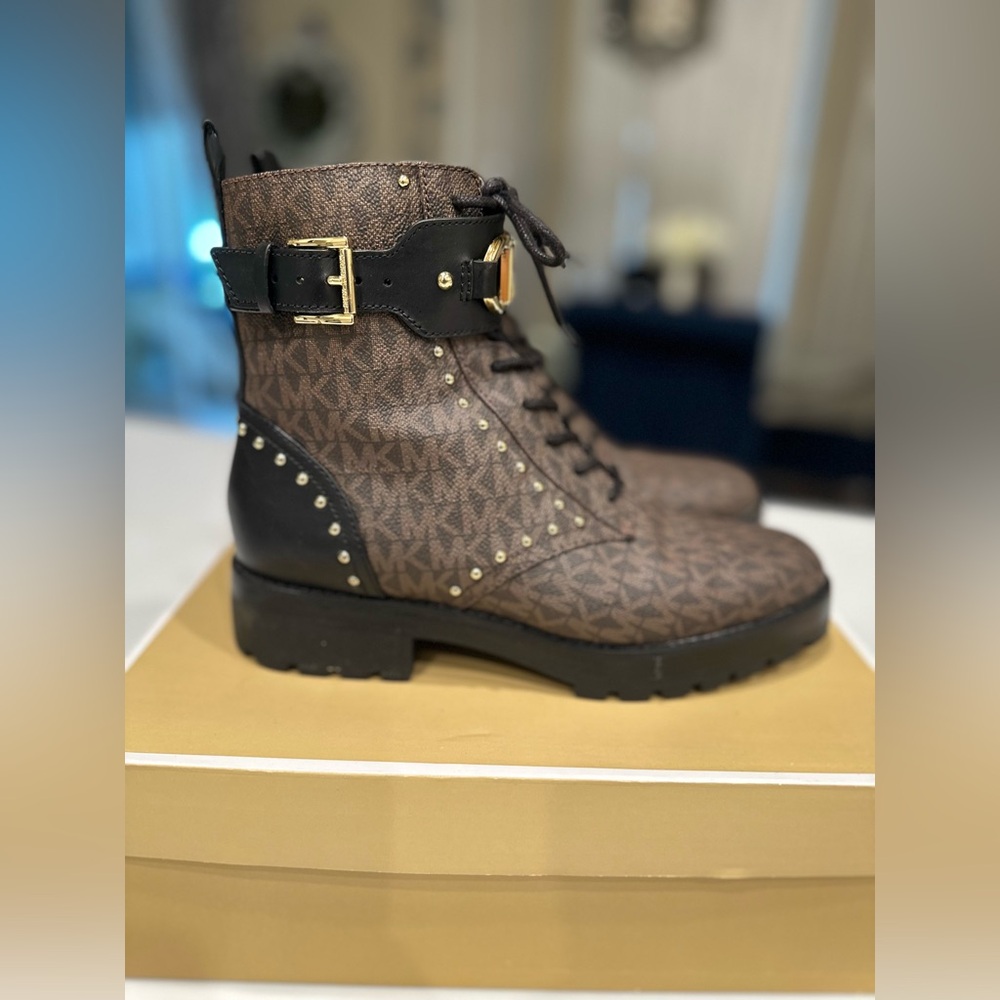 Michael Kors Tan Lace-Up Bootie - Picture 4 of 8